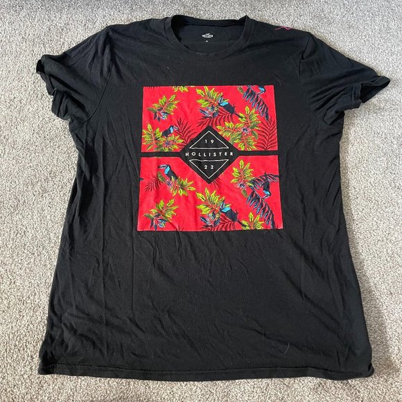 Men's Hollister Black Logo Tee - Picture 1 of 2